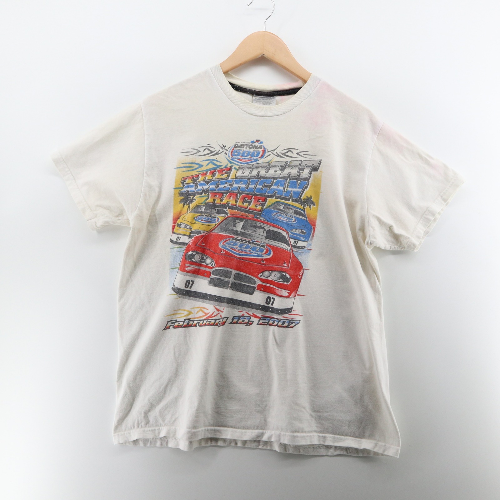 Daytona 500 Shirt Mens Large 2007 Racing Vintage Graphic Tee Good